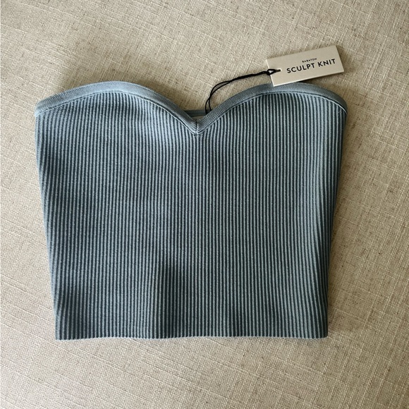 New Aritzia Sweetheart Cropped Tube Top in Light Blue, size S, NWT - Picture 2 of 6